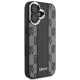 DKNY iPhone 16 vāciņš Leather Checkered Mono Pattern MagSafe, melns
