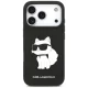 Karl Lagerfeld Saffiano Mono Patch Choupette vāciņš iPhone 18 Pro / 17 Pro, melns