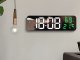 Digital LED Mirror Alarm Clock with Temperature and Humidity Sensor, black