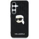 Karl Lagerfeld Leather Monogram Pin Logo Karl Head Case for Samsung Galaxy S25 Black