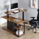 Электрический стол Ergo Office ER-450 с полками, коричневый