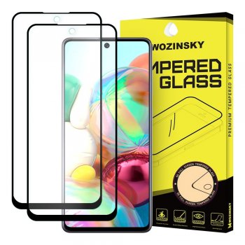 5D aizsargstikls Samsung Galaxy A71 (SM-A715F), 2 gab., Melns Pilna Pārklājuma (Tempered Glass)