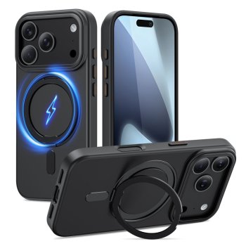 Tech-Protect iPhone 17 Pro Max vāciņš MagRing MagSafe, matēts melns