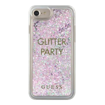 Guess iPhone 6 / 7 / 8 / SE чехол Liquid Glitter Party, фиолетовый