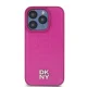 DKNY iPhone 15 Pro vāciņš Leather Monogram Pattern Metal Logo MagSafe, rozā
