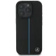 Mercedes iPhone 16 Pro Case Blue Line Leather MagSafe, Black