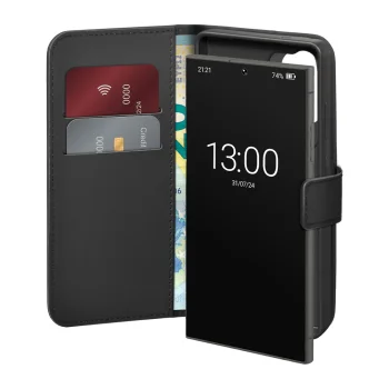 Puro atverams eko ādas maciņš priekš Samsung Galaxy S26 Ultra, melns