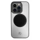 Apple iPhone 15 Pro Max 6.7\" Mercedes Leather&Alu MagSafe Case Cover, Silver
