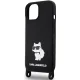 Чехол Karl Lagerfeld для iPhone 15 Crossbody Silicone Choupette, черный