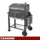 Kaminer 00027318 Charcoal Garden Grill with Lid, 120x116x55 cm, Black