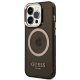 Guess чехол для iPhone 14 Pro Max Gold Outline Translucent MagSafe Черный/Золотой