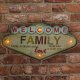 LED Retro Metāla Zīme Welcome Family Forever Light