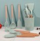 Kitchen Accessories, Set of 12 Pieces, Silicone Utensils, Mint Colour
