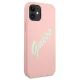 Guess iPhone 12 mini vāciņš Silicone Vintage Script, rozā/zaļš