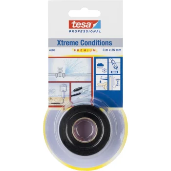 Silikona blīvēšanas lente Tesa Professional 4600 3 m x 25 mm, melna