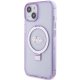 Guess Ring Stand Script Glitter MagSafe apvalks ar spīdumiem iPhone 15 Plus / 14 - violets | case for purple