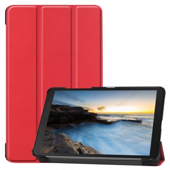 Samsung Galaxy Tab A 8.0 2019 (SM-T290, SM-T295) Tri-fold Stand Cover Case, Red | Vāks Apvalks Pārvalks Grāmatiņa...