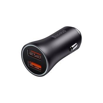 Auto lādētājs Baseus Golden Contactor Max 2xUSB-A 60W - Tumši pelēks | Phone Car Charger