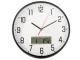 Sienas pulkstenis liels kluss 30cm apaļš rādītājs datums temperatūra koksne | Wall clock large silent round...