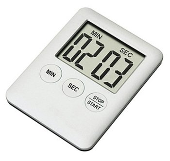 Magnetic Digital Kitchen Timer with Large Display, White
