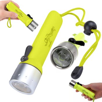 Waterproof diving flashlight CREE LED, 50 m, yellow