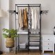 Liels drēbju pakaramais / vaļējs skapis ar plauktiem Ruhhy 22671 | Clothes Hanger Open Wardrobe with Storage Shelves