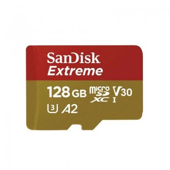 Memory card SanDisk microSDXC Extreme 128GB 160/90 MB/s V30 A2 U3 4K (SDSQXA1-128G-GN6MA)