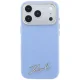 Чехол Karl Lagerfeld Saffiano Small Script MagSafe для iPhone 17/18 Pro Max, голубой