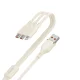 Dudao L7SE 3in1 USB-A uz 2x USB-C / Lightning kabelis 66W 1.2m, bēšs