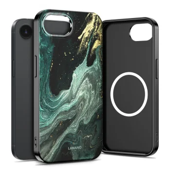 Tech-Protect Lamano MagSafe vāciņš iPhone 16e / 17e, Black and Green