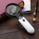 LED magnifying glass 3x/45x, black and white