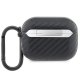 Чехол BMW для AirPods Pro Carbon Double Metal Logo, черный
