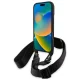 BMW iPhone 16 Pro Case M Edition Carbon Tricolor Lines & Strap, Black