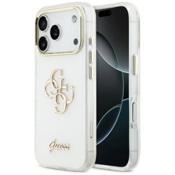 Guess IML 4G Script Metal Phone Case Cover iPhone 17 Pro - White