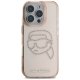 Karl Lagerfeld IML Rhinestones Karl Head vāciņš iPhone 16 Pro, Rozā