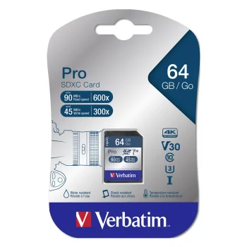 Verbatim Pro SDXC mälukaart 64 GB, Class 10, UHS-I U3