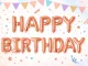 Happy Birthday folijas balonu virtene dzimšanas dienas svinībām, rozā