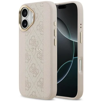 Чехол Guess 4G Stripe MagSafe для iPhone 17 — розовый
