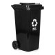 Sadzīves atkritumu konteiners 120L ar gumijas riteņiem, melns