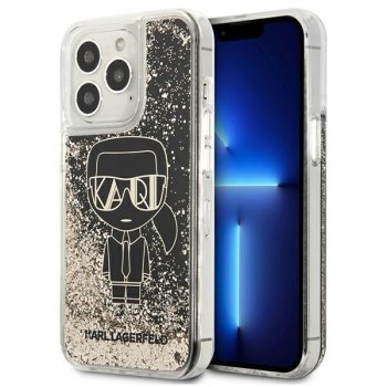 Karl Lagerfeld iPhone 13 Pro / 13 vāciņš Liquid Glitter Gatsby Melns