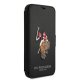 Apple iPhone 12 mini 5.4\" US Polo Embroidery Collection Book Case Cover (USFLBKP12SPUGFLBK), Black