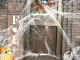 Artificial Spider Web with 4 Spiders, White, Halloween Decoration