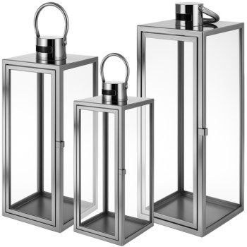 Набор декоративных фонарей Ruhhy 26477, 3 шт., 38/49/63 см, серебристый
