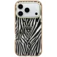 Чехол Guess IML Zebra Glitter Triangle Logo MagSafe для iPhone 17/18 Pro Max, золотой