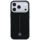 Mercedes Leather Semi Wrap Iconic Line MagSafe vāciņš iPhone 17 Pro Max Melns