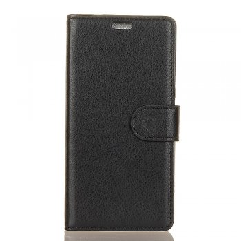 Nokia 3.1 Plus PU Leather Wallet Case - Black / Telefona vāciņš - melns