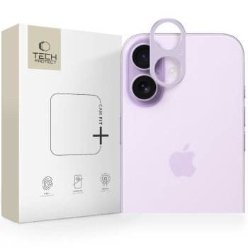 Защитное стекло для камеры Tech-Protect Camalloy Fit+ для iPhone 17 – фиолетовый