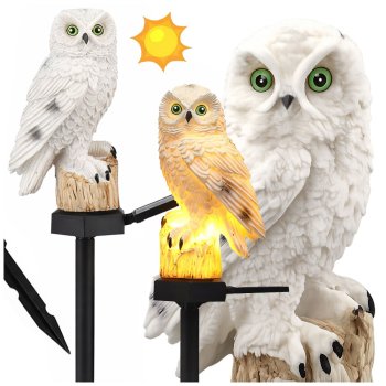 LED Solar Garden Light Owl, Ground Spike, 43 cm