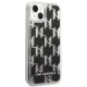 Karl Lagerfeld Liquid Glitter Monogram Case for iPhone 14, Black