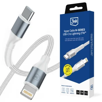 3mk Hyper Cable N-SERIES USB-C to Lightning Cable 2m 27W PD 3.0 - White